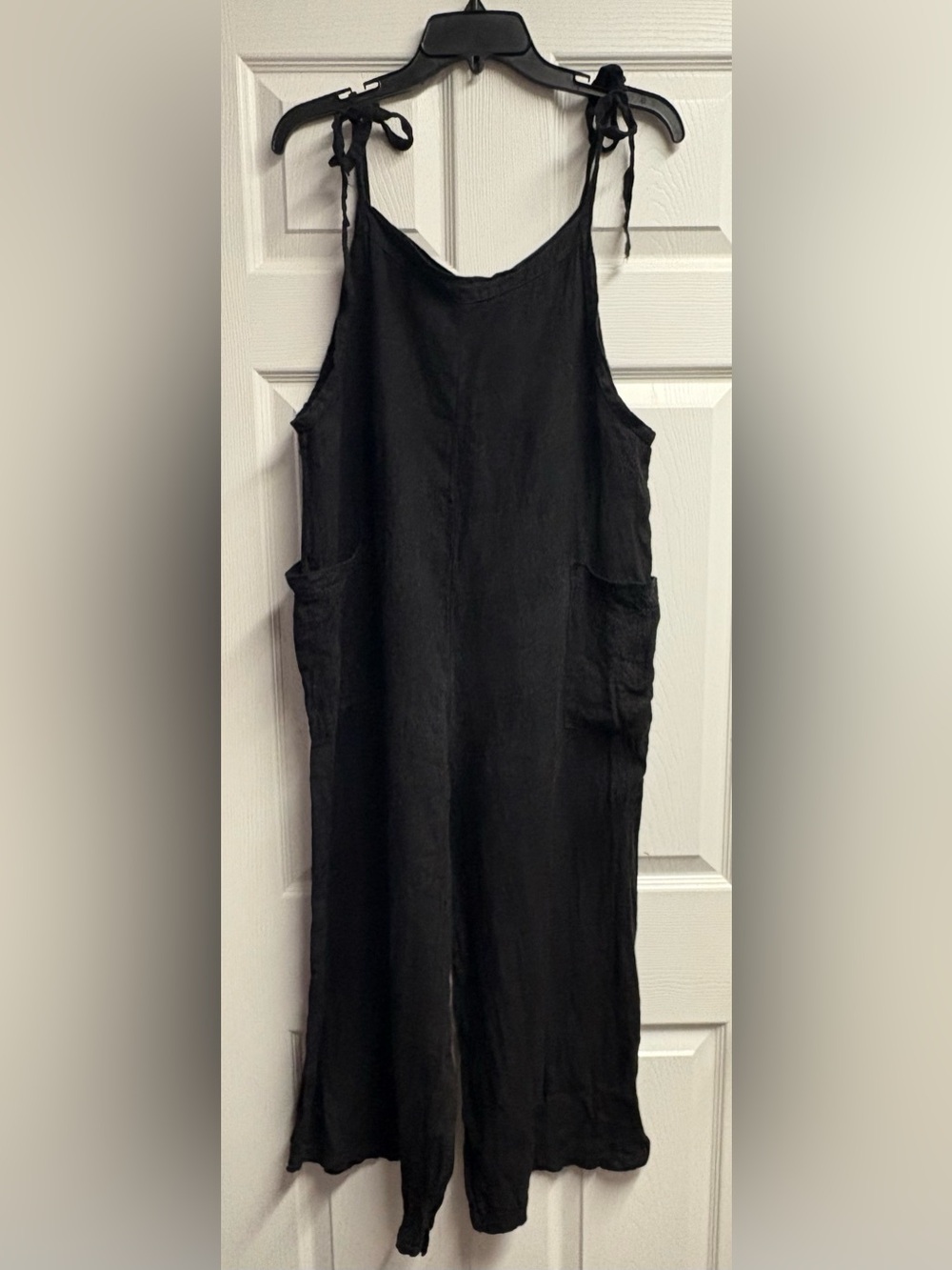Meo Meli 100% Linen Wide Leg Adjustable Made In Italy Jumpsuit One Size - Picture 2 of 4